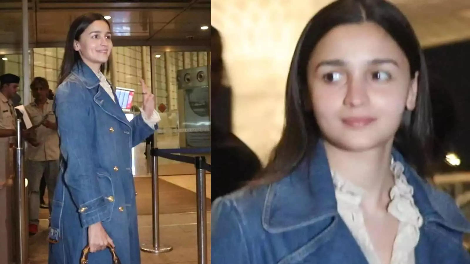 Alia Bhatt S No Makeup Look Goes Viral Rocks Denim On Denim Fit At Airport