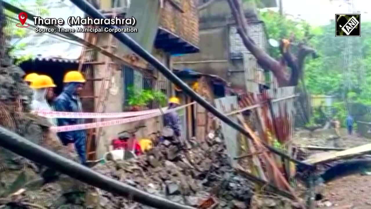 Maharashtra Amid Heavy Rainfall 40 Foot Long Wall Collapses In Thane West