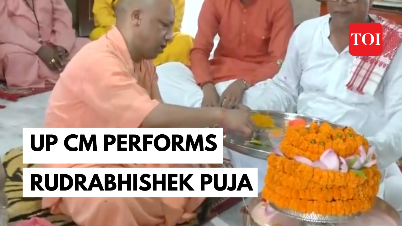 Watch Up Cm Yogi Adityanath Performs Rudrabhishek Puja At Gorakhnath