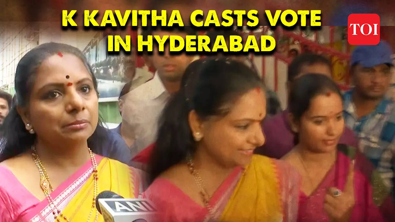 Telangana Polls 2023 BRS MLC K Kavitha Casts Her Vote In Hyderabad