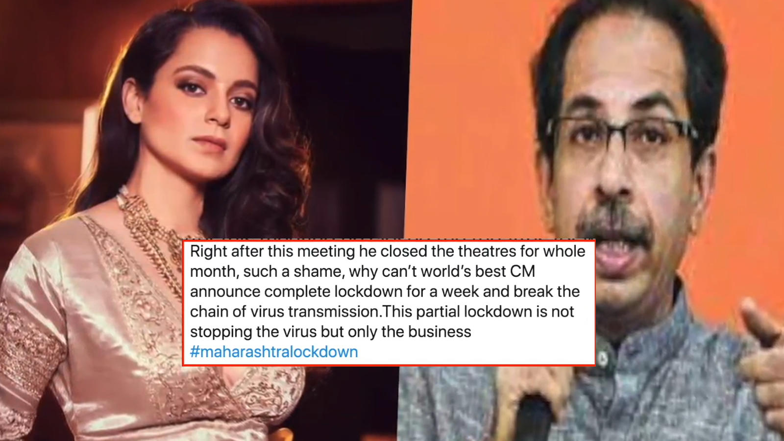 COVID 19 Kangana Ranaut Reacts On Maharashtra CMs Decision Of Partial