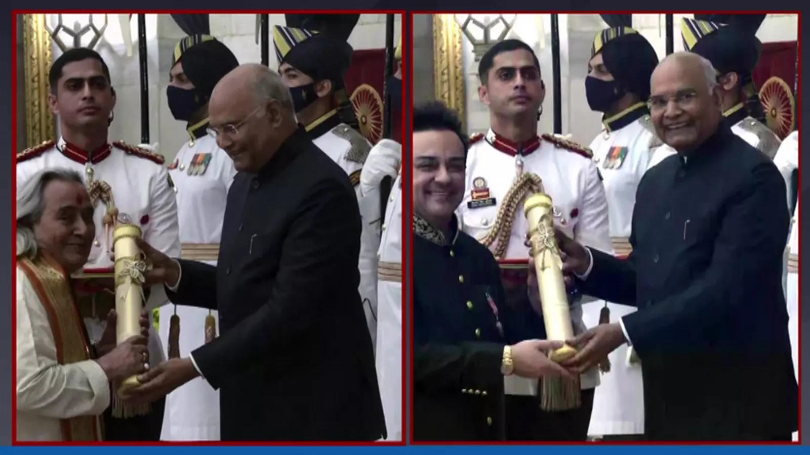 Singers Pandit Chhannulal Mishra Adnan Sami Receive Padma Awards