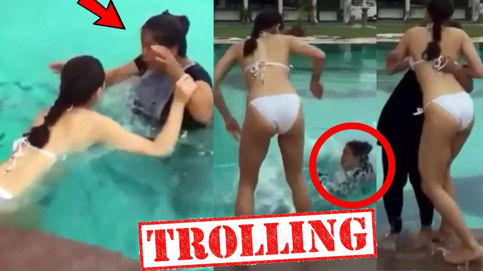 Sara Ali Khan S Old Video In Bikini Pushing Spot Girl Into Pool
