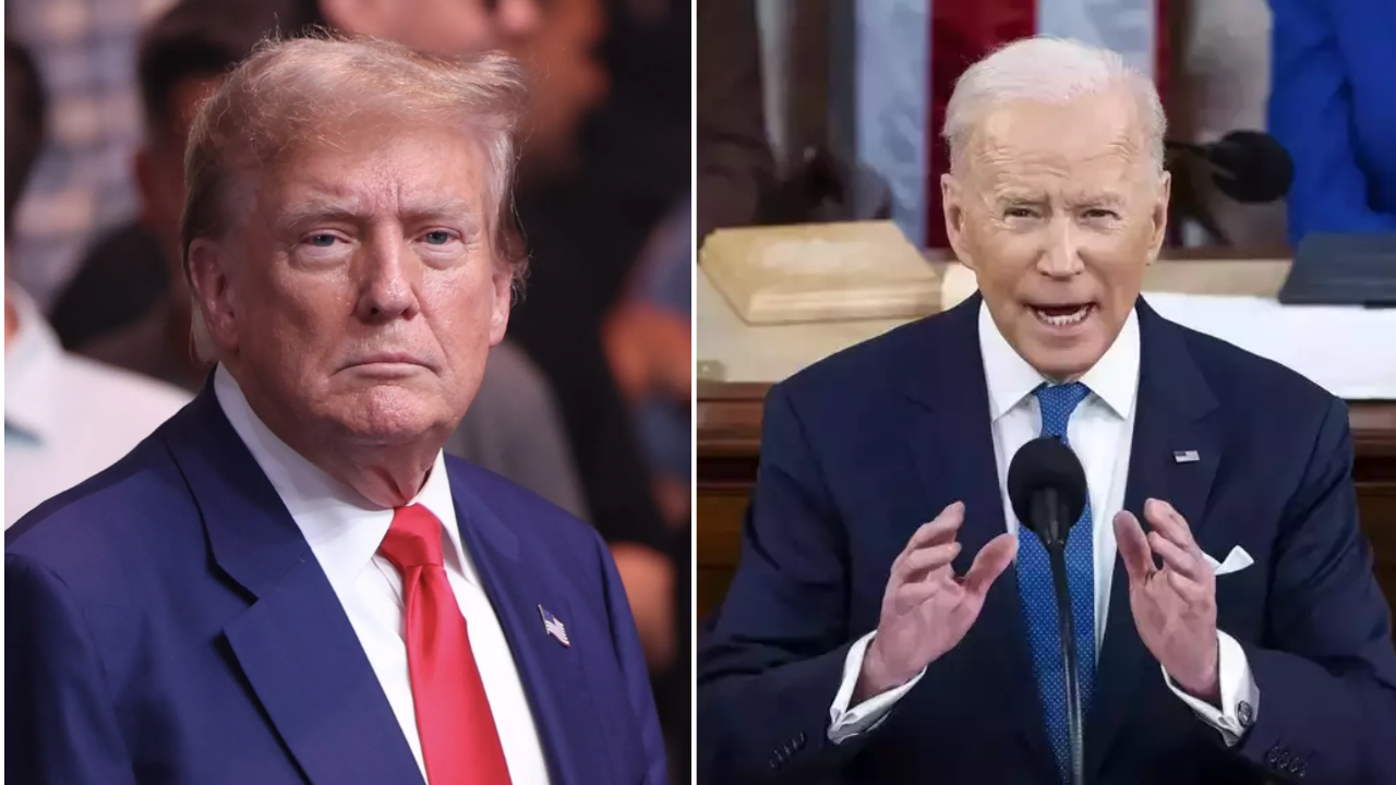 Donald Trump and Joe Biden (R) Donald Trump and Joe Biden (R)