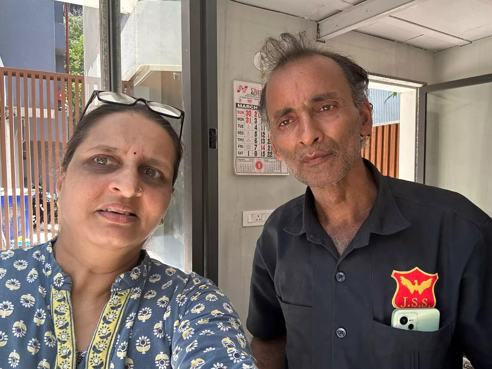 Delivery person with package