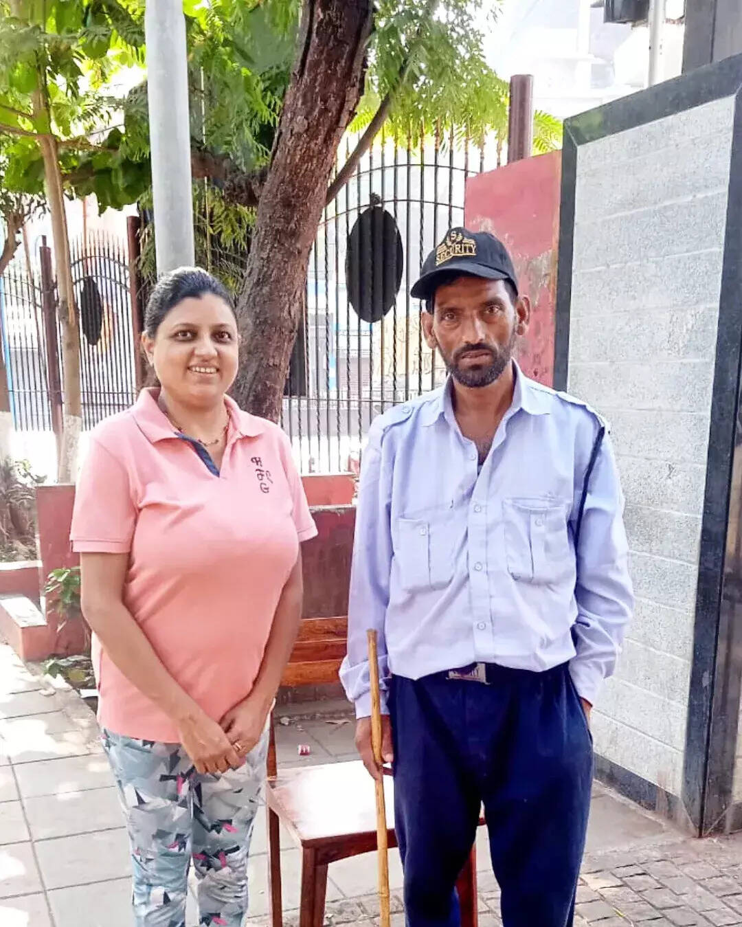 Delivery person with package
