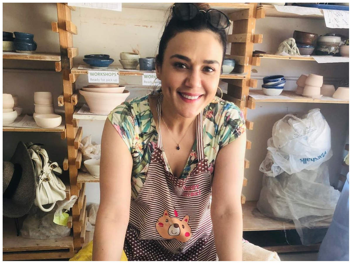 Preity Zinta Shares Pictures From Her First Pottery Class - Times Of India