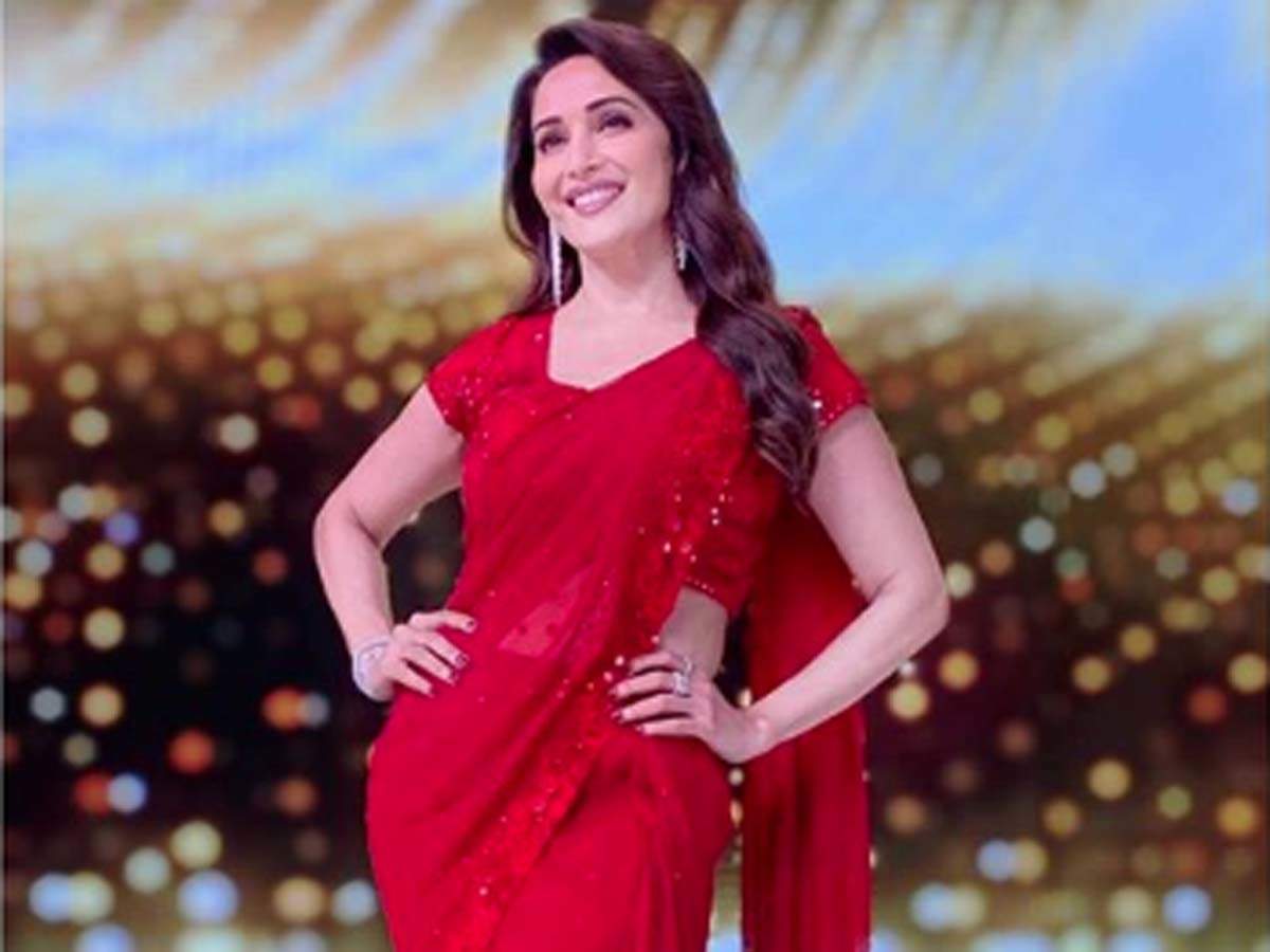 Madhuri Dixit Nene Looks Charming As She Flaunts Red Saree - Times Of India