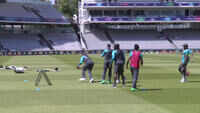 Pakistan team plays rugby during training session