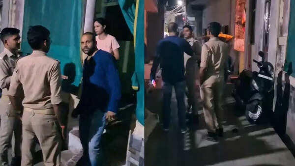Fearing ‘drum fate’ after Meerut murder case, UP husband finds wife with lover, dials 112, watch viral video