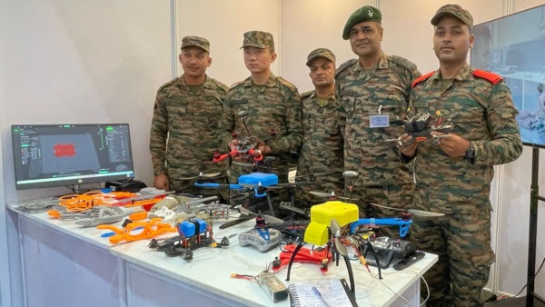 3D-printed drones developed by 39 Gorkha Training Centre showcased at Surya Drona Tech-2025 event in Dehradun