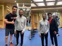 Raghavendra Rajkumar strikes a pose with Bollywood stars