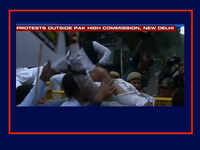 Pulwama attack: Protest outside Pak High Commission in New Delhi