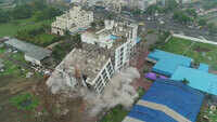 Watch: Ujjain building comes crashing down in seconds in controlled blast