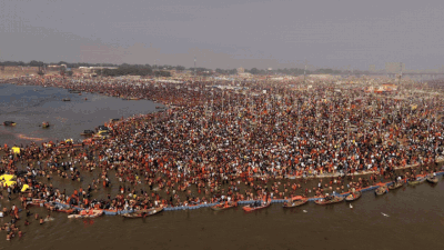  Over 1.89 crore devotees take holy dip at Triveni Sangam today
