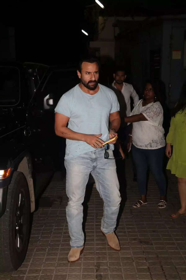 Saif Ali Khan Along With Sons Ibrahim And Taimur Watch Adipurush At A