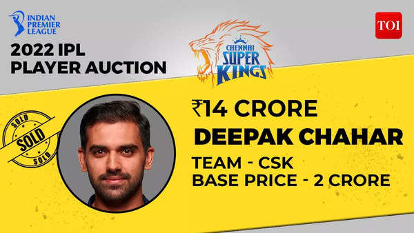 IPL Auction 2022 CSK Spend Rs 14 Crore To Get Pacer Deepak Chahar