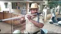 Watch: Head Constable wields lathi as flute, makes music for all