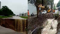 In Pune and Greater Noida, roads cave-in after heavy rains