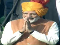 PM Narendra Modi arrives at Rajpath for Republic Day parade