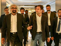 Rahul Gandhi in Abu Dhabi today as part of his UAE tour 