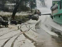 Shimla covered with snow after hailstorm hits city