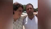Watch: Rahul Gandhi, Priyanka share light moment at Kanpur airport