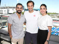 Kohli, Anushka meet Roger Federer at Australian Open 