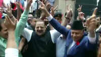 Watch: Newly-elected Srinagar MP Farooq Abdullah dances during celebrations in Jammu