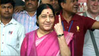 Lok Sabha polls: Sushma Swaraj casts her vote in Delhi