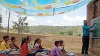 Students in this MP school forced to study under tent in scorching heat
