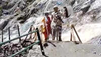 Watch: ITBP jawans help pilgrims cross bridge in J&K’s Baltal