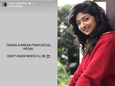 Bhoomi Shetty to take a break from social media, says, "Don't know when I'll be back"