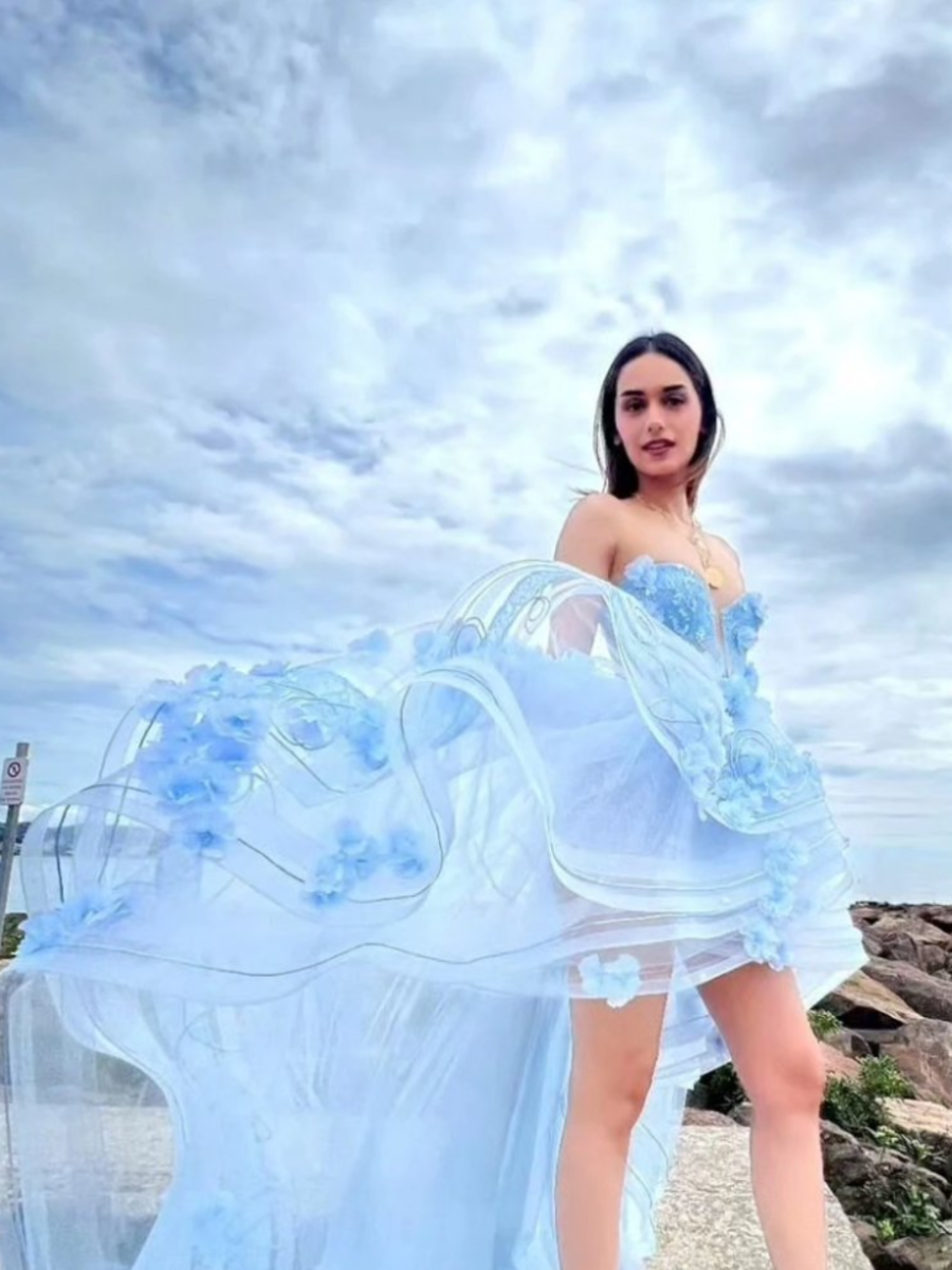 Cannes Manushi Chhillar Is A Cinderella Story In Pastel Blue