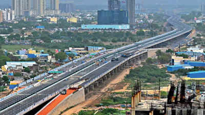 Dwarka Expressway National Highway With Cruise On Top Off Road Below