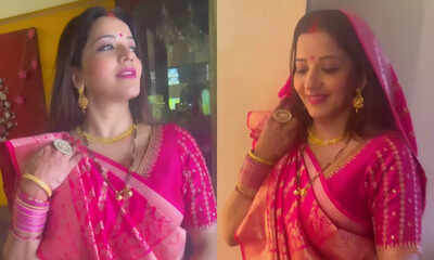 Nazar fame Monalisa looks stunning in a pink sari as she celebrates ‘Hartalika Teej’; shares pictures decked up in the traditional getup