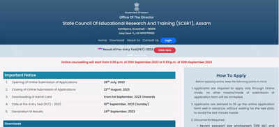 Assam DElEd Counselling 2023 Registration Begins Today At Scertpet Co