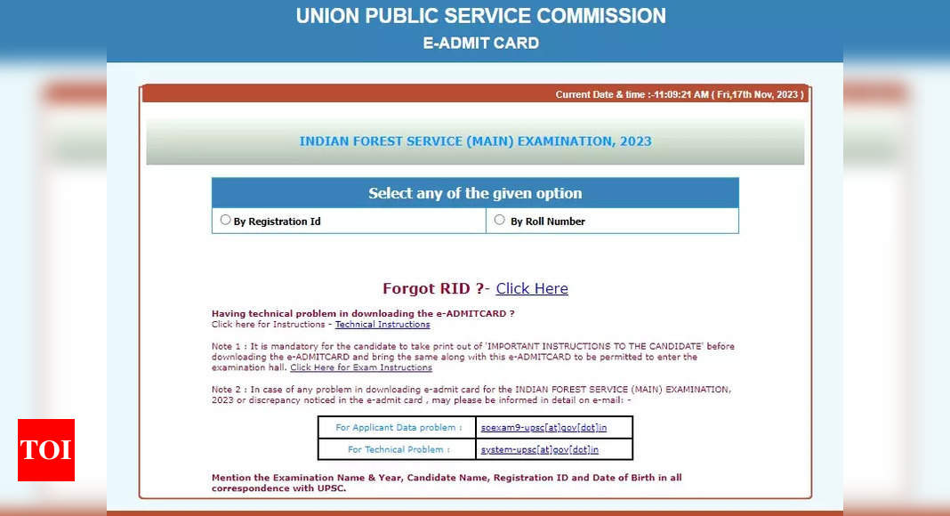 UPSC IFS Mains Admit Card 2023 Released On Upsc Gov In Direct Link To