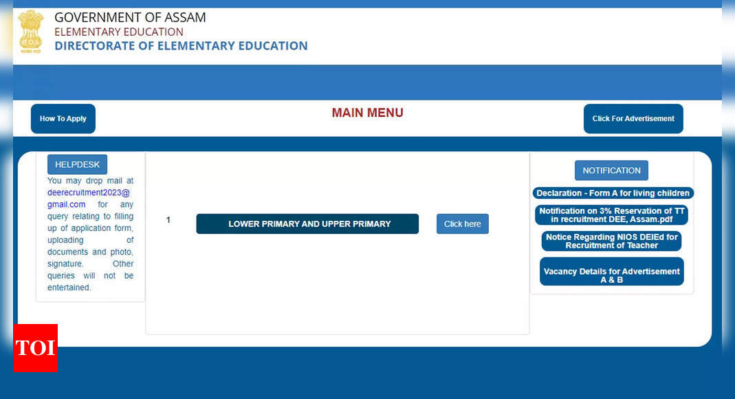 DEE Assam Teacher Recruitment 2023 Registration For 5 550 Vacancies