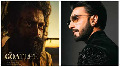 Ranveer Singh shares Prithviraj Sukumaran's intense new poster from 'The Goat Life'; actor reacts