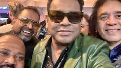 AR Rahman celebrates 'Raining Grammys' with Shankar Mahadevan, Zakir Hussain, and Selva Ganesh in a joyful selfie: see inside