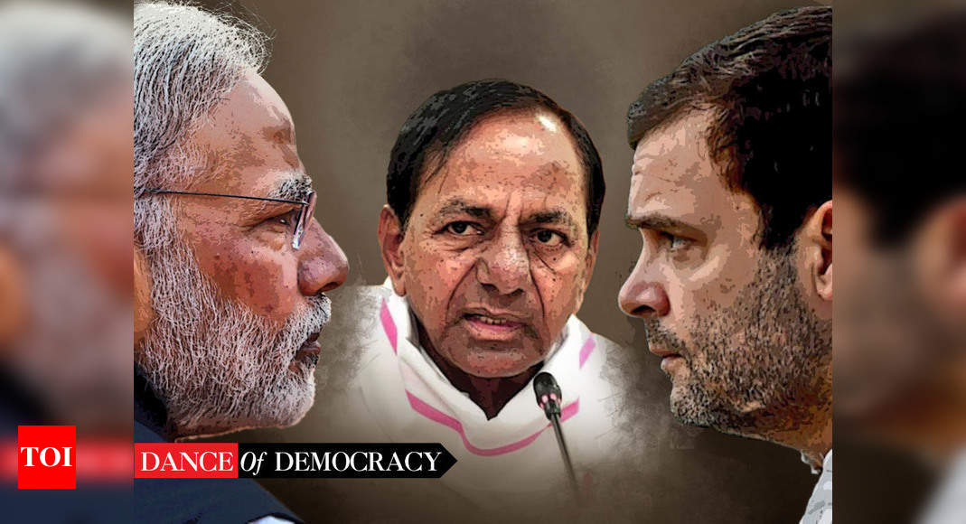 In Poll Battleground Telangana BRS Congress And BJP Gird Their Loins