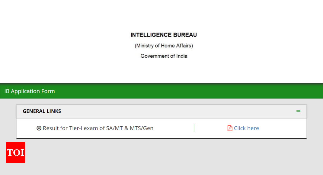 Ib Sa Mts Result Out At Mha Nic In Direct Link To Check Merit