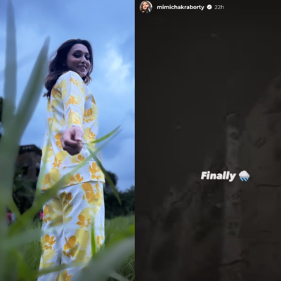 Mimi Chakraborty enjoys city’s first downpour