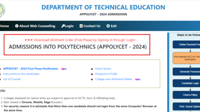 AP Polycet Counselling 2024 Final Seat Allotment Result 2024 Announced