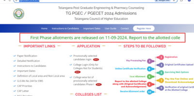 TS PGECET 2024 first phase seat allotment result out at pgecetadm.tsche.ac.in: Direct link to download here