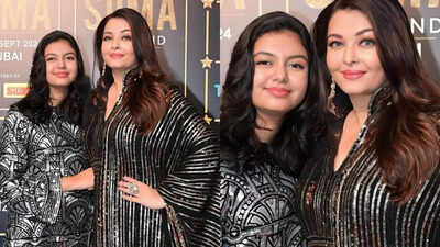 Aaradhya and Aishwarya Rai Bachchan twin in black at SIIMA Awards 2024