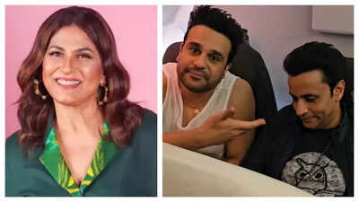 Archana Puran Singh gives a sneak peek of her flight journey with Krushna Abhishek and Rajiv Thakur; playfully asks 'kaisa lag raha pehli baar business class mein travel karke'