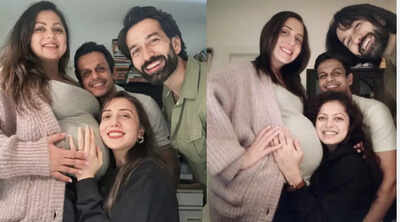 Nakuul Mehta and Jankee Parekh Recreate heartwarming pregnancy moment with parents-to-be Drashti Dhami and Neeraj Khemka; say, “Building families together”