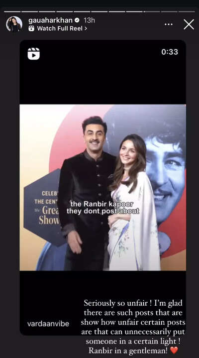 Gauahar Khan defends actor Ranbir Kapoor against trolls criticizing his viral video with Alia Bhatt; says, “He’s a gentleman”
